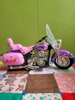 Vintage 90's Barbie Size Motorcycle Works! Lights And Sounds